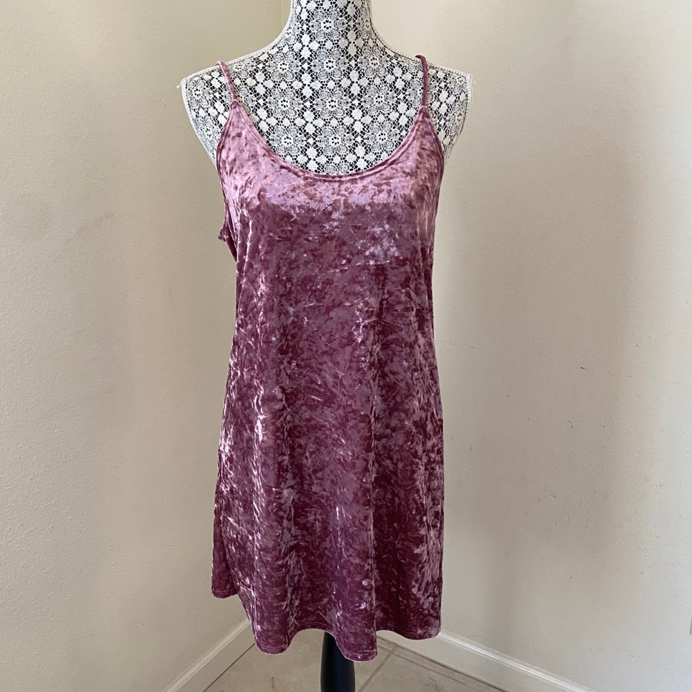 Forever 21 Cami Velvet Mauve Mini Dress